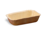 Mini rectangular palm leaf bowl