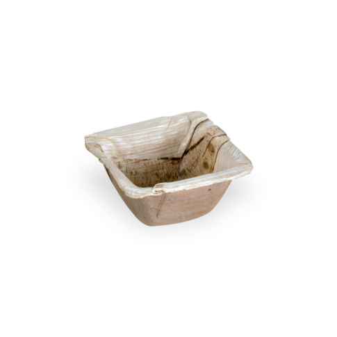 Mini square palm leaf bowl