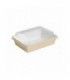 Panier à salade carton kraft brun laminé interieur blanc  220x170mm H40mm 850ml